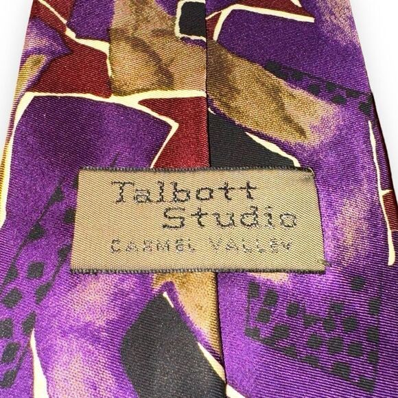 Robert Talbott Purple & Green Camo Handmade in USA Tie - Picture 3 of 6